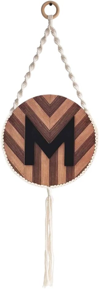 COLLECTIVE HOME - Bohemian Wall Decor, Wood Letter Sign, Wall Hanging Boho Decor with Tassel, Decorative Wall Pediments for Bedroom, Living Room, Office (M)