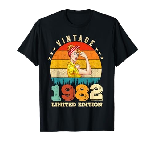 Vintage 40 cumpleaños 1982 Edición Limitada Mujeres 40 Años Camiseta