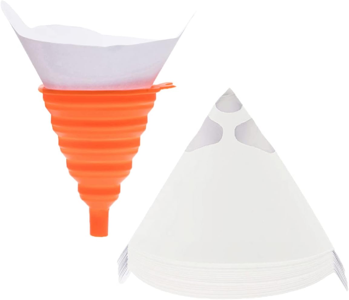 Terberl 100 Pack 100 Micron Paint Strainers Paint Filter Paint Cones with 1 Pcs