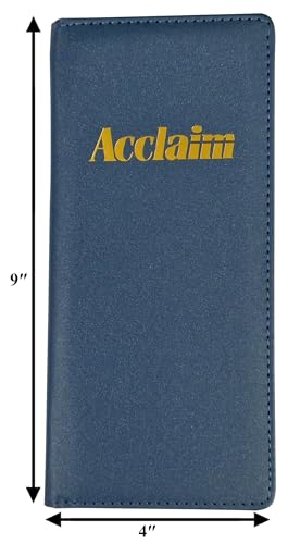 Acclaim Rigid Lawn Bowls Bowling Scorecard Holder Lightly Padded Plain Colour Metallic Finish 23 cm x 11 cm with Spring Clip & Pen Loop (Deep Blue) - Image 2