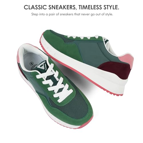 JABASIC Women Fashion Sneakers Breathable Lace-Up Tennis Running Shoes Comfortable Walking Shoes3