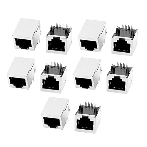 uxcell 10 Piezas RJ45 Modular Jack 8P8C para PCB miniatura 1