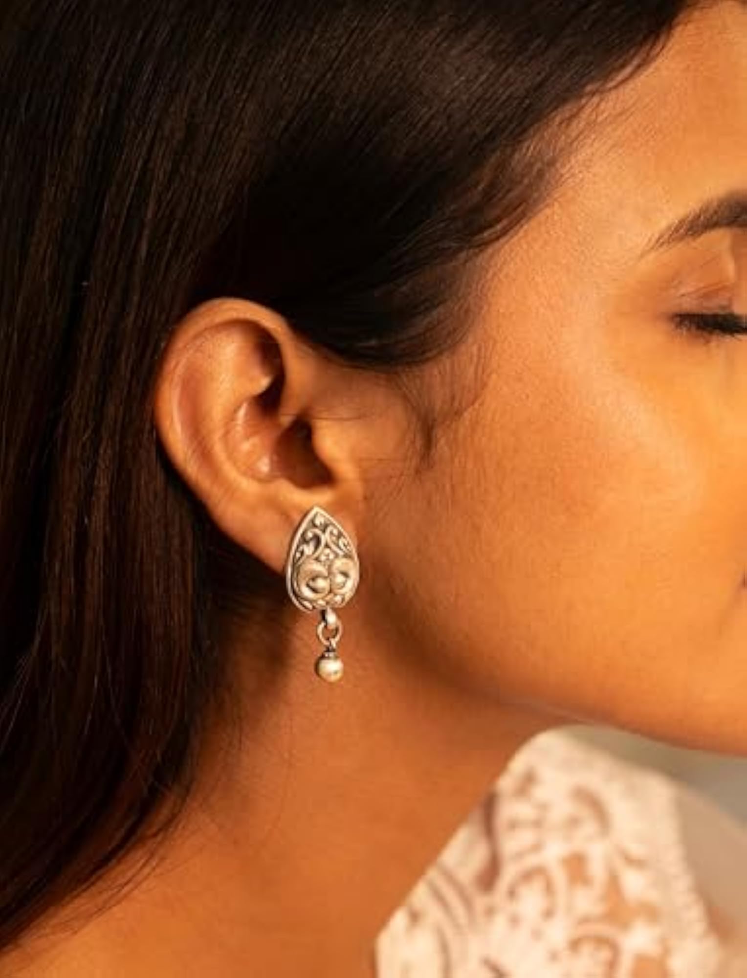 Women's 925 Silver Dual Peacock Ball Drop Earrings