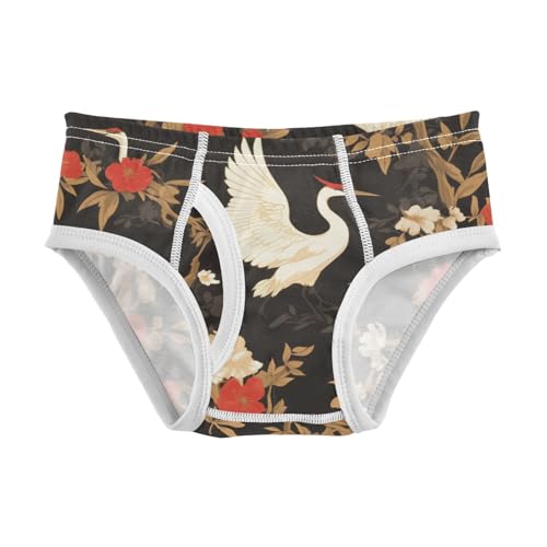 KLL Floral Motives and Cranes Cartoon Toddler Boy Soft Training Underwear Breathable Undies
