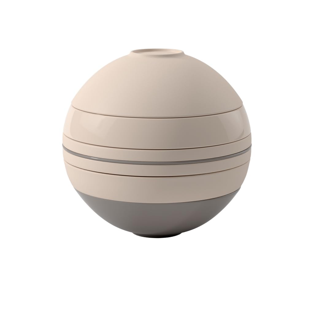 Villeroy & BochIconic La Boule beige, tableware design object with exciting surface, premium porcelain, dishwasher-safe, beige