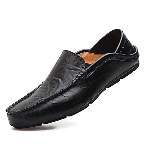 Men's Loafers Shoes Breathable Lightweight Driving Loafers Leather Comfortable Flexible Lightweight Party Casual Slip-on