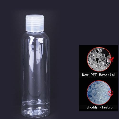 5 Pieces 1oz Flip Cap Bottles Plastic Empty Transparent Containers Bottle Refillable Squeeze for Travel Shampoo Cosmetic Lotion Toiletries (30ML)3