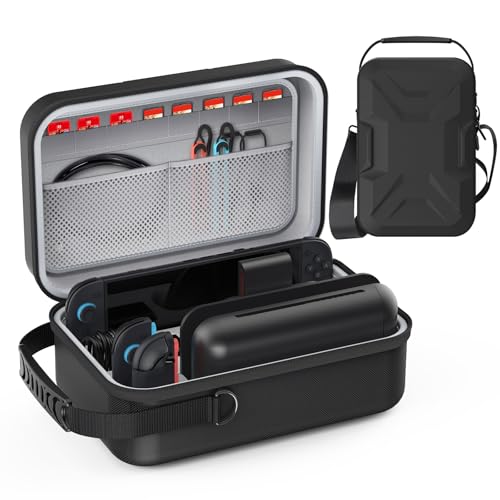 Image of HEIYING Switch 2 Carrying Case with Dedicated Accessory Slots for Switch 2 | Durable EVA Shell Travel Case, Full Protection, Storage Compartments for All Accessories, Ideal for Trips & Outings