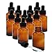 HAIZHILAN 12PCS 30ml Flacon Compte-Gouttes en Verre, Marron Bouteilles en Verre Vide avec Compte-Gouttes Verre Pipettes pour Huile Essentielle, Aromathérapie, Liquids Chimique