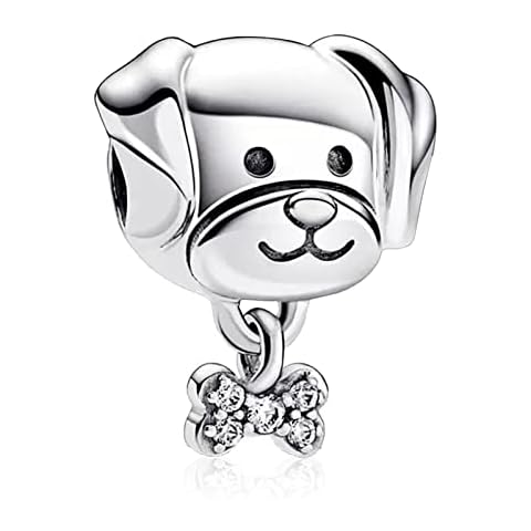 RMMY Charm Pet Dog & Bone Charm 925 Sterling Silver Pendant Dangle Beads for European Bracelets and Necklaces,Chriatmas Halloween Valentine's Day Birthday Jewelry Gifts for Women & Girls Cover
