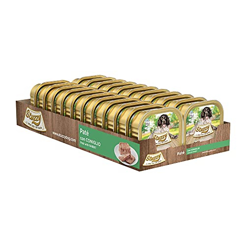 Stuzzy Mister Nassfutter für ausgewachsene Hunde, Kaninchen, Pastete und Fleisch in Stücken, insgesamt 3,3 kg (22 Becher x 150 g)