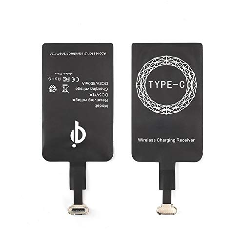 Receptor de Carga Inalámbrica Qi Tipo C, Magic Tag Adaptador de Cargador Inalámbrico USB C Chip de Módulo de Corrección Ultra Delgado para Google Pixel 2XL-XL-LG V20- LG G5- Samsung Galaxy A5-A7