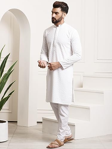 Image of SOJANYA (Since 1958 Men's Cotton Seqence Kurta & Pyjama with Nehrujacket