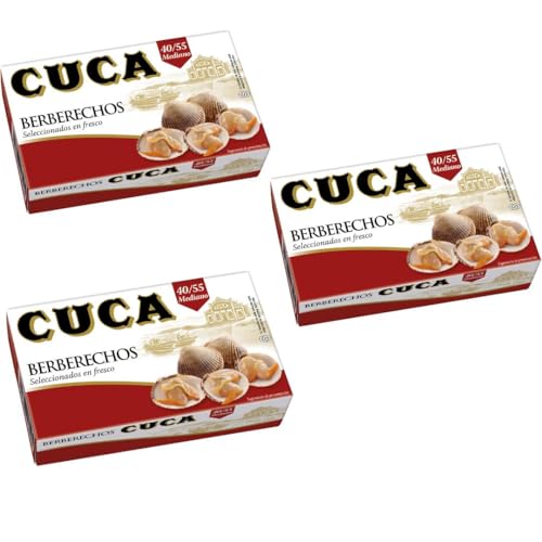 Cuca Berberechos al natural grandes 40/55, Pack de 3 latas 120 gr