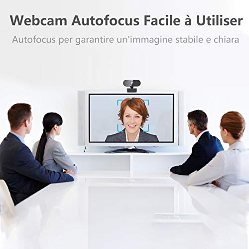 MHDYT Webcam 1080P Full HD con Microfono, Webcam PC Portatile Desktop USB 2.0 Videocamera per Videochiamate, Studio, Conferenza, Registrazione, Gioca a Giochi e Lavoro a casa