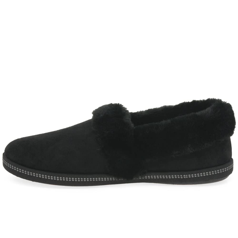 Skechers COZY CAMPFIRE TEAM TOASTY, Pantuflas para Mujer, Black Microfiber/ Faux Fur Line, 38 EU