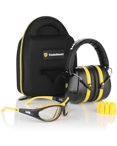 TradeSmart All-in-One Shooting Ear Protection - Comfort+ NRR 28 Earmuffs, Glasses & Earplugs + Carry Case