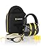 TRADESMART Shooting Range Earmuffs and Glasses - Ear and Eye Protection for The Gun Range with Protective Case, - UV400 Anti-Fog and Anti-Scratch, Clear Safety Glasses - NRR 28 (Yellow)