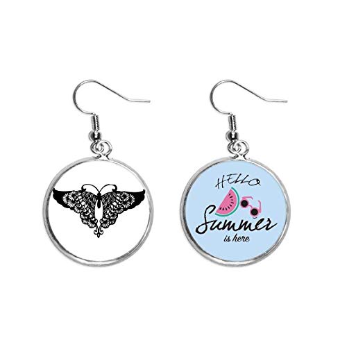 Pendientes de sandía ligeros con alas de mariposa para lóbulo cómodo 1