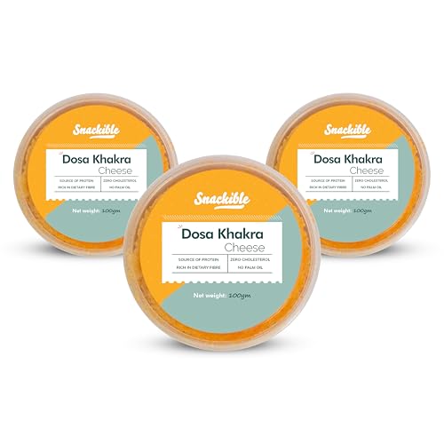 Image of Snackible Cheese Dosa Khakra (Pack of 3) - 100gm | Healthy Snack | Millet Snack| No Palm Oil | High Fibre | Zero Transfat | Zero Cholestrol | Healthy Khakra