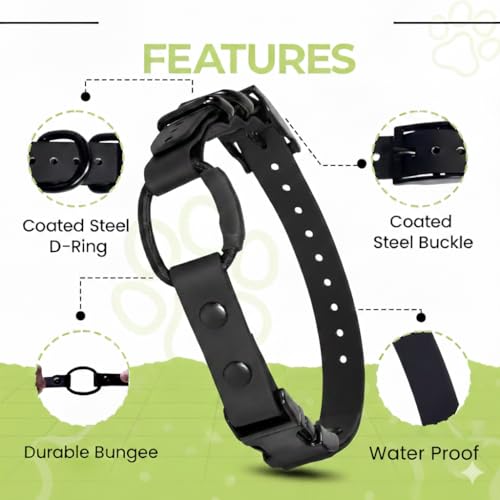 Image of 3 /4 inch e-Collar Bungee Collar Strap, Waterproof (Light Blue 3 /4 inch)
