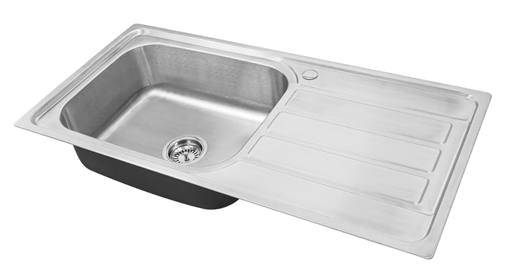 100x50X20 Küchenspüle Edelstahl 304,1 Becken, XXL Becken 50x40,eckig,Spülbecken,Abtropffläche rechts
