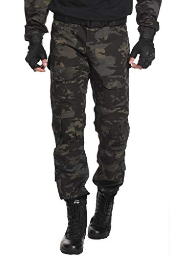 TRGPSG Pantalones tácticos militares para hombre, estilo casual, camuflaje BDU, pantalones de trabajo con 10 bolsillos - - 46