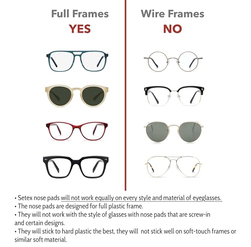 Setex Gecko Grip 1.8mm Anti-Slip Nose Pads for Eyeglasses, (5 Clear Pair) USA Made, Micro-Structured Fibers