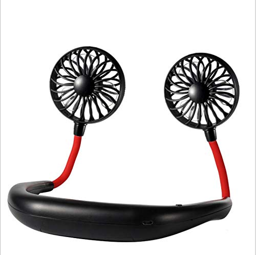 CDM Hanging neck carry fan, two fan blades are comfortable and strong wind, first choice for home/travel/outdoor