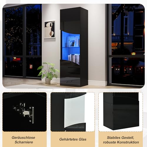 Vitrina negra elegante para transformar tu comedor con estilo 7