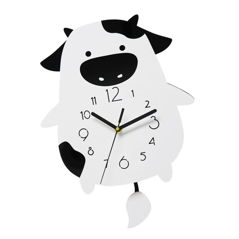 Horloge murale vache silencieuse acrylique blanche Operitacx décoration salon moderne