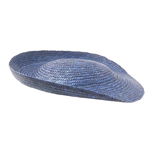 Masario Tocado de Paja Trenzada Modelo Venecia. Color Natural. Medidas 30x25cm Aprox. 1 ud. (Azul Marino, Las Medidas Son 30 x 25 cm Aprox.)