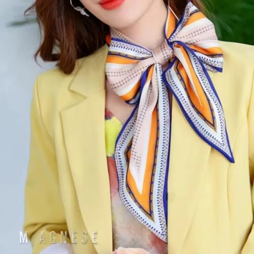 Image of Head Hair Scarf for Women,Silky Long Headscarf Purse Bag Scarfs for Handbag Fashion Satin Neck Scarves Accessories