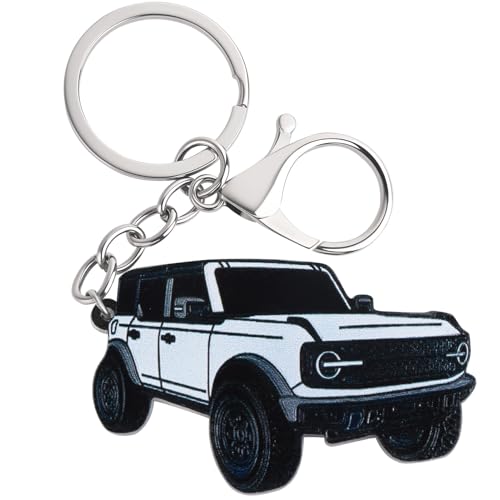Kaelaris Bronco Keychain Accessories Key Ring Gift White