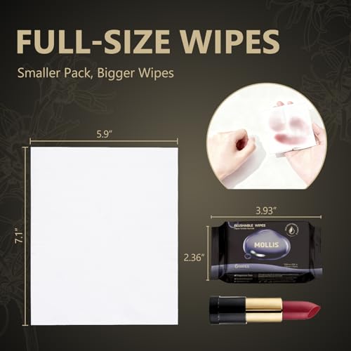 MOLLIS Travel Toilet Wipes Flushable, Unscented, Witch Hazel, 36 Count | Wet Wipes with Aloe Vera, Sewer & Septic Safe for Intimate & Body Care - Image 4