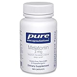 Pure Encapsulations - Melatonin 3 mg - Hypoallergenic Supplement Supports the Body's Natural Sleep Cycle* - 180 Capsules