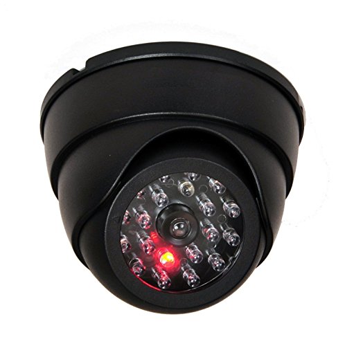 Image of Dummy Dome Fake Security Camera Flashing Red LED Light (Set of 2)
