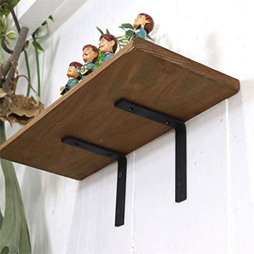 Amazon | ブラケット L型 アングル アイアン棚受け ブラック 2個セット