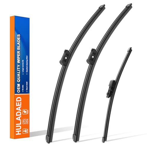 HULADAED® 26'' 18'' 11'' Windshield Wipers Replacement for Volkswagen/VW Golf GTI 2021-2015 Volkswagen Taos 2021-2024,Silicone Front Rear Wiper blades for MY Car-All Weather & Quiet(3 PACK)
