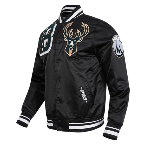 Pro Standard Mens NBA Milwaukee Bucks Mash Up Satin Jacket Black 2Xl - Image 3