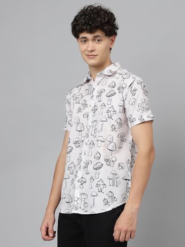 Image of LookMark Men's Trendy Cotton Blend Spread Collar Half Sleeve Printed Shirt||Printed Shirt for Men||AZ-LM-P1-PRINTED Shirt Cole-Parent