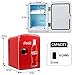 Coca Cola Mini Fridge for Bedroom Cosmatic Office 4L Small Refrigerator 6 Can Mini Dorm Fridge Portable Cooler 12V DC 110V AC Personal Travel Snacks Drinks Red