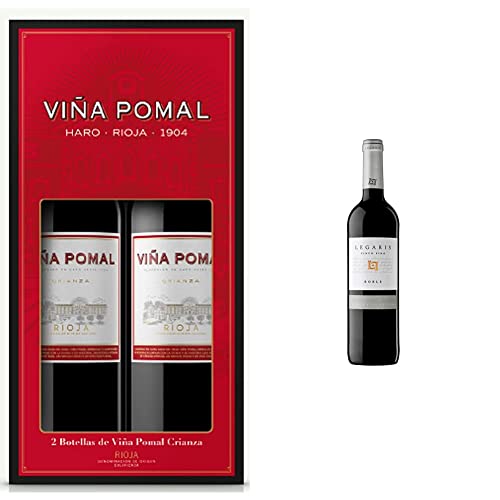 Viña Pomal Crianza - Vino Tinto DO Rioja, 100% Tempranillo - Estuche regalo 2 botellas 75cl & Legaris Roble - Vino tinto DO Ribera del Duero, 100% Tempranillo - 75cl Cover