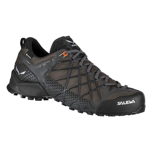 Salewa Men's Wildfire GTX Approach Shoe - Durable, Waterproof Gore-Tex Trail Shoe for Hiking & Climbing - Black Olive/Wallnut - 9.53