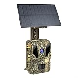 EXTRWORY 4K Solarbetriebene Tracking-Kamera, 64 MP, Infrarot, WLAN, BT, App-Steuerung, 120 Grad PIR für Wildtierbeobachtung, Camouflage
