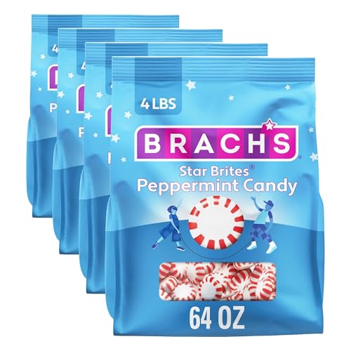 Brach's Star Brites,Peppermint,Individually Wrapped,Made With Real Peppermint Oil,64oz,360ct,(Pack of 4)