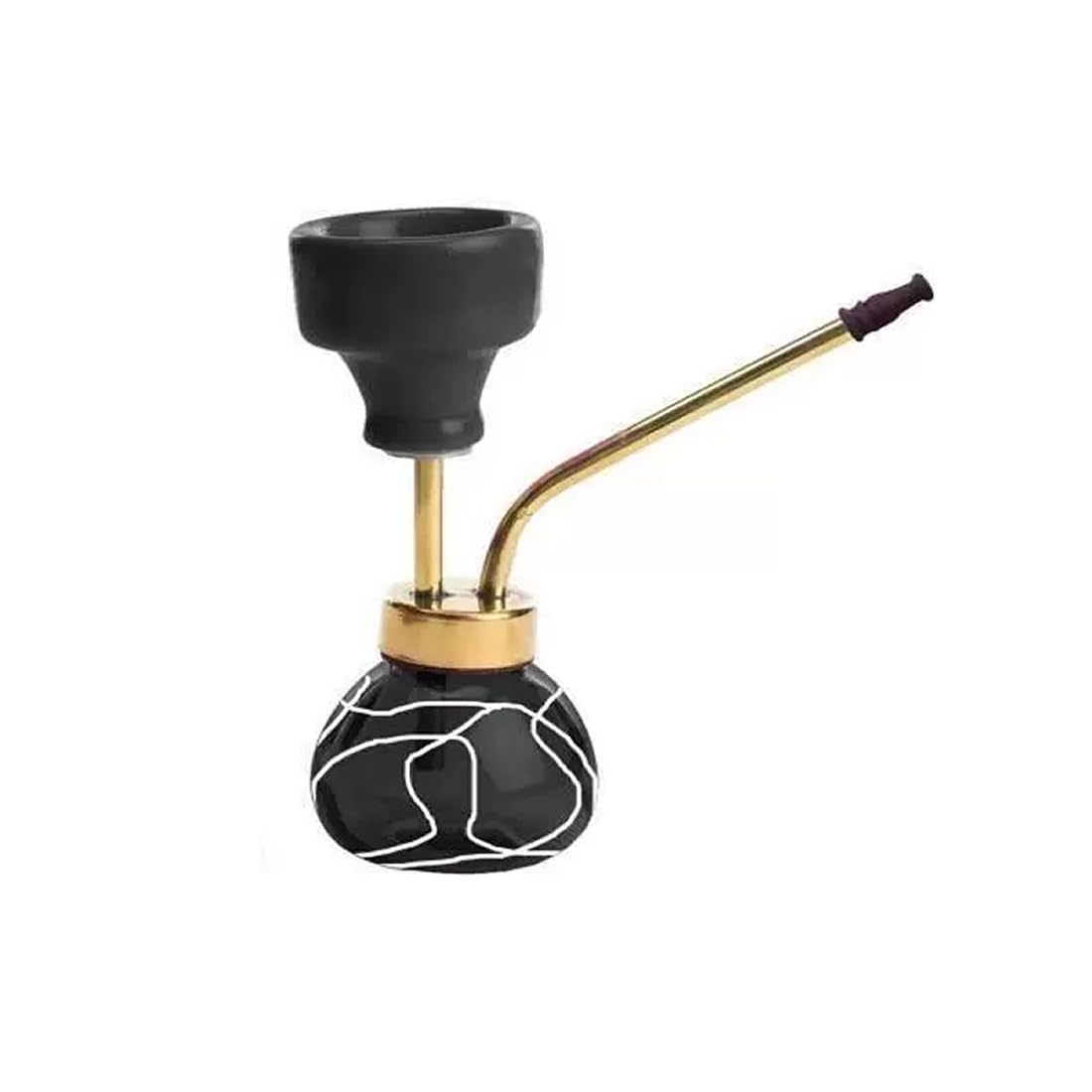 PUFF SMART Blacl 6 Inch Pocket Hookah Pot, Small Hookah, Stylish