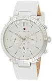 Multifunktions-Uhrwerk Tommy Hilfiger Damen Analog Quarz Uhr mit Leder Armband 1782352