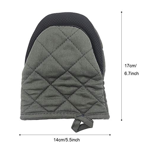 Neoprene Mini Oven Mitts, 2 Pack Short Oven Mitts 500 Degree Heat Resistant Gloves Potholder To Protect Hands With Non-Slip Grip Surfaces And Hanging Loop For Hand Hot Pot Cookware/Bakeware #TOP1