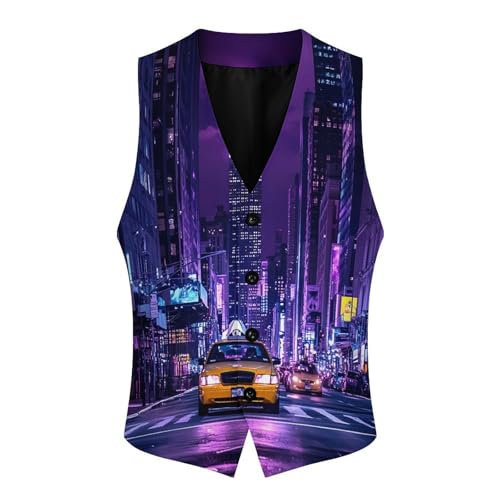 New York City Street Trendy Vest Suit for Men V Neck Formal Dress Waistcoat Vests Business Slim Fit3